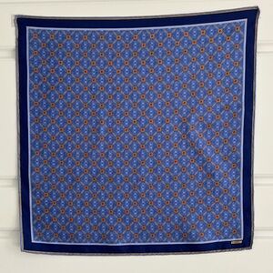 Faberge’ Vintage 100% Silk 18x18 Scarf Beautiful Jewel Toned Hand Rolled Edges